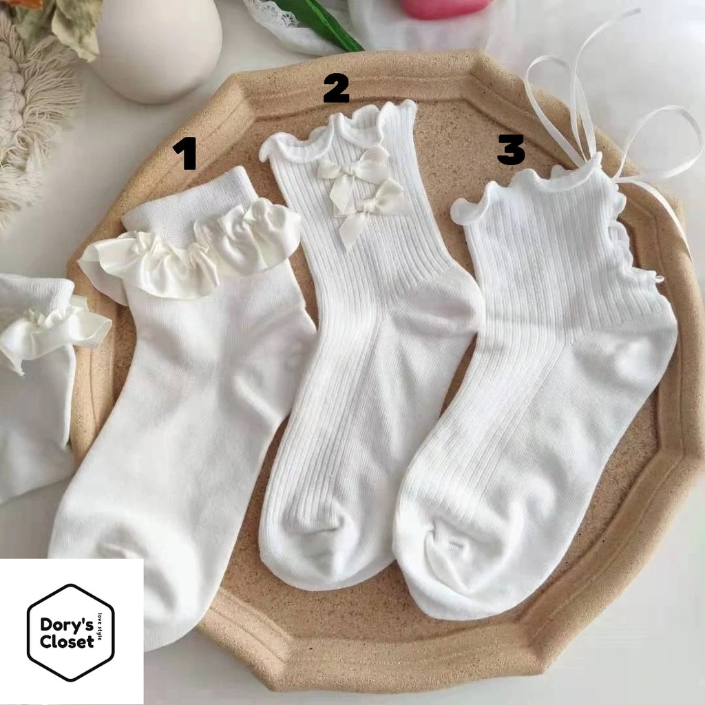 [Có sẵn] Tất vớ học sinh cosplay chất cotton thấm hút mồ hôi họa tiết Hàn Quốc