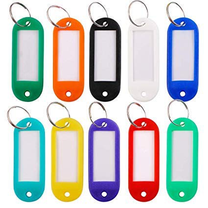 Set 10 Thẻ Ghi Tên Gắn Móc Khóa Hành Lý Bằng Nhựa Nhiều Màu Sắc