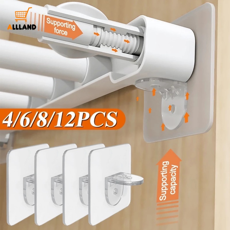 Set 4/6/8/12 Móc Treo Đồ Dán Tường Không Cần Khoan Lỗ