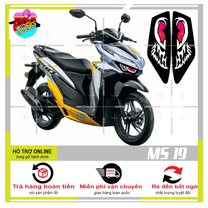 DECAL DÁN ĐÈN SƯƠNG MÙ XE VARIO 2022 (DECAL TRONG SUỐT) MS 19 - DUNG DECAL