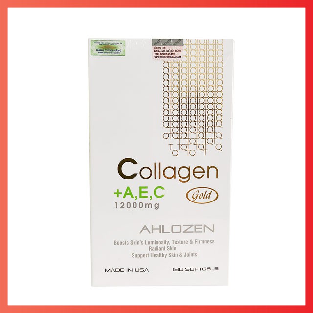 Thực phẩm bảo vệ sức khỏe collagen + A,E,C 12000mg AHLOZEN GOLD của Mỹ [CHÍNH HÃNG]