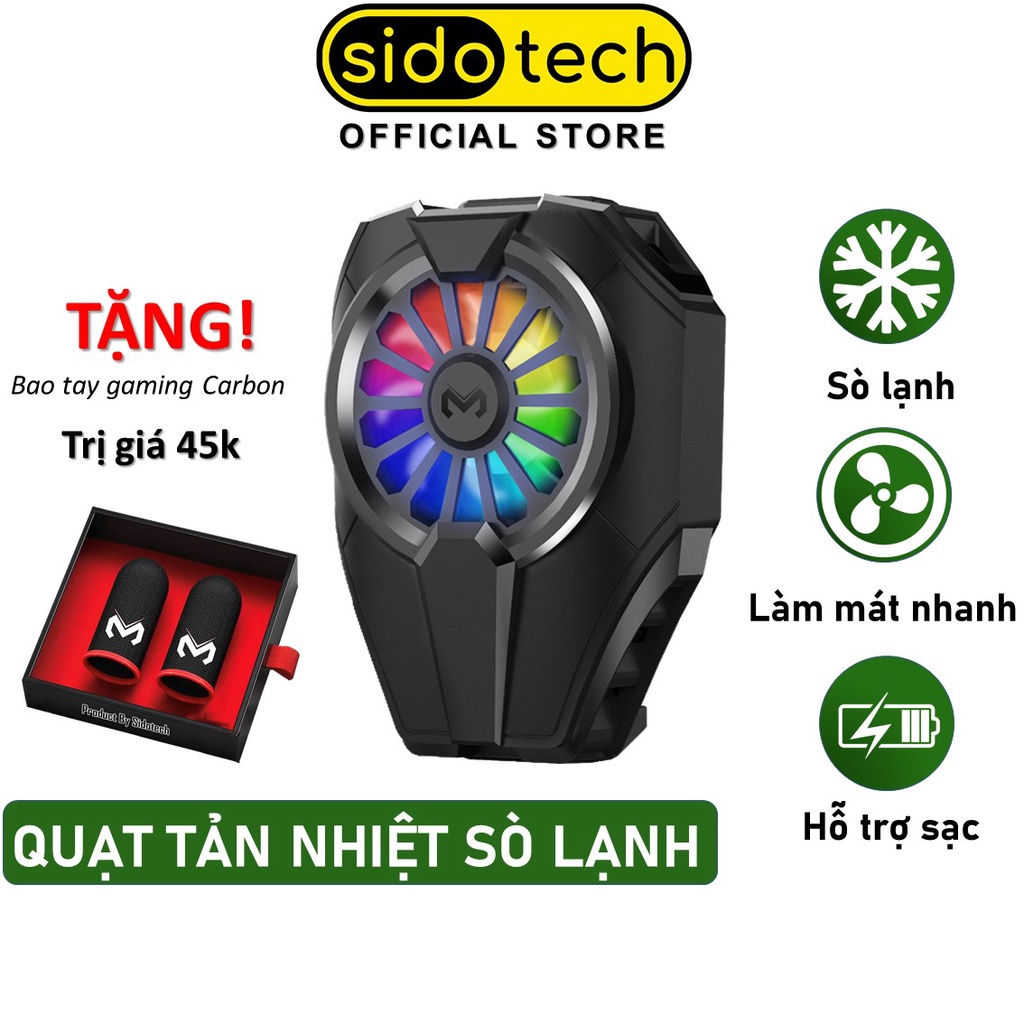 Quạt tản nhiệt gaming cho điện thoại SIDOTECH MEMO DL06 làm mát công nghệ sò lạnh giảm nhiệt độ nhanh cho game mobile | WebRaoVat - webraovat.net.vn