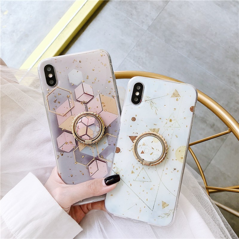 TT Ốp lưng iphone Golden kèm Ring 6/6plus/6s/6s plus/6/7/7plus/8/8plus/x/xs/xs max/11/11 pro/11 promax giá đỡ - Shin Cas