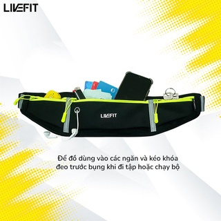 Đai chạy bộ, Túi đeo hông chạy bộ LiveFit cao cấp - Running Belt - WB09
