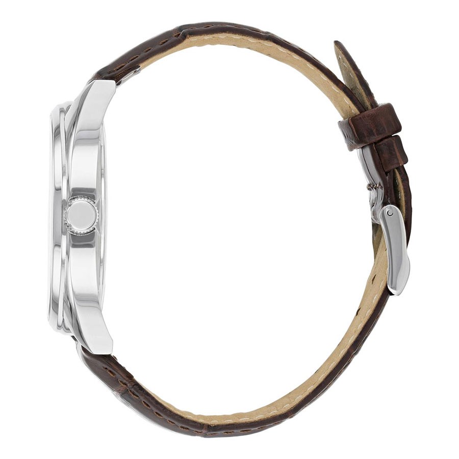 Đồng Hồ Citizen Nam Dây Da Pin-Quartz BI5090-09A - Mặt Trắng (42mm)