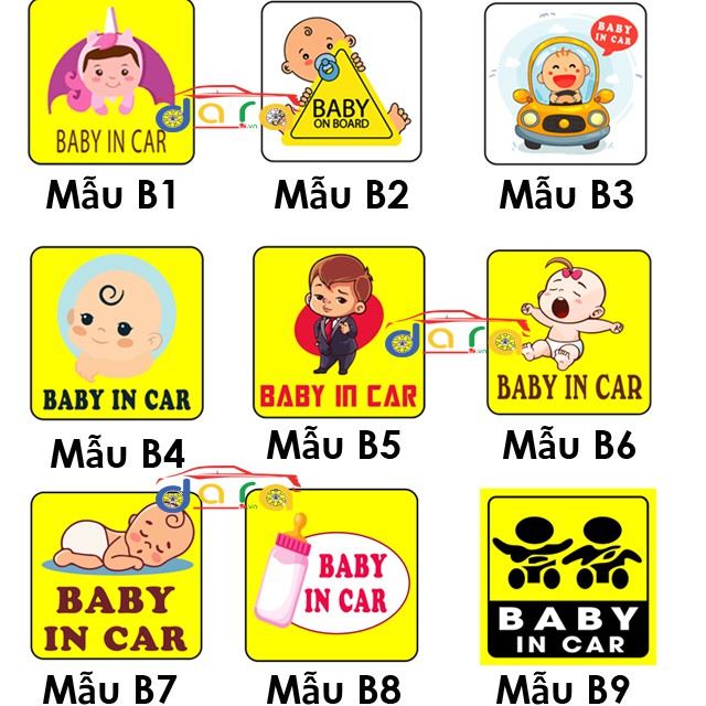 Decal dán xe ô tô BABY IN CAR