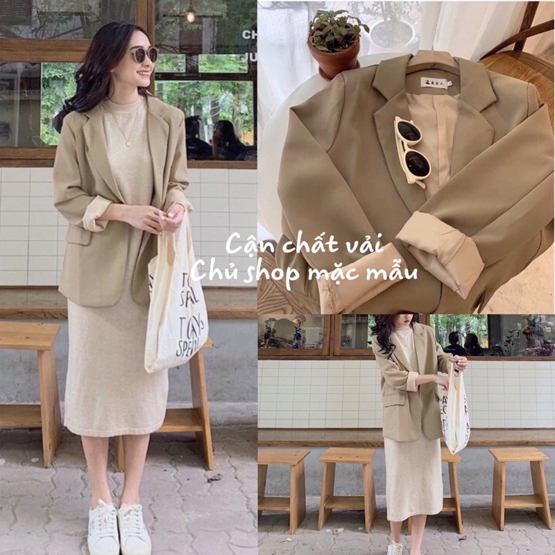 [Ảnh thật/Video] Áo khoác blazer màu Tây Châu Âu Áo blazer 2 lớp túi nắp hàng Quảng Châu | BigBuy360 - bigbuy360.vn