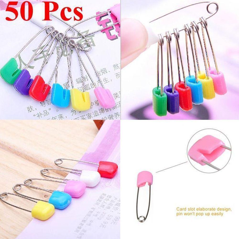 Set 50 Ghim Nhựa Nhiều Màu Sắc Dùng Để Cố Định Tã Em Bé