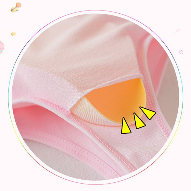 Kids Cotton Sports Training Bra Underwear Puberty Girl Wireless Bralette Vest