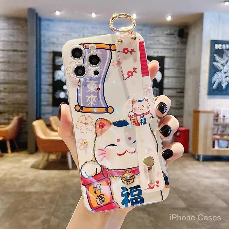 Ốp Lưng Hình Mèo Cầu Tài Nhiều Mẫu Mã Cho Điện Thoại iphone x 11 12 13 14 15 pro max plus