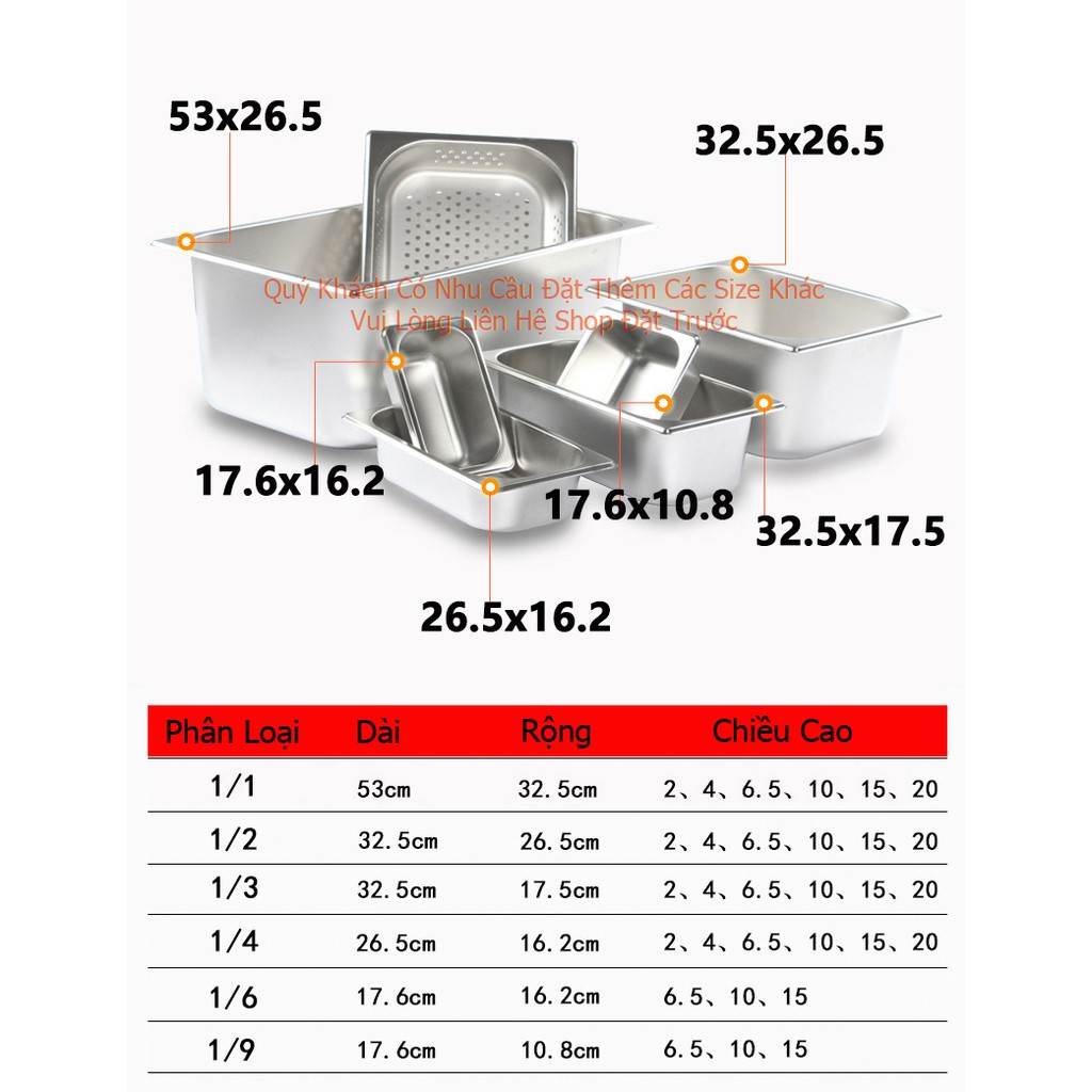 Khay Inox Đựng Topping 1/6 (V2)