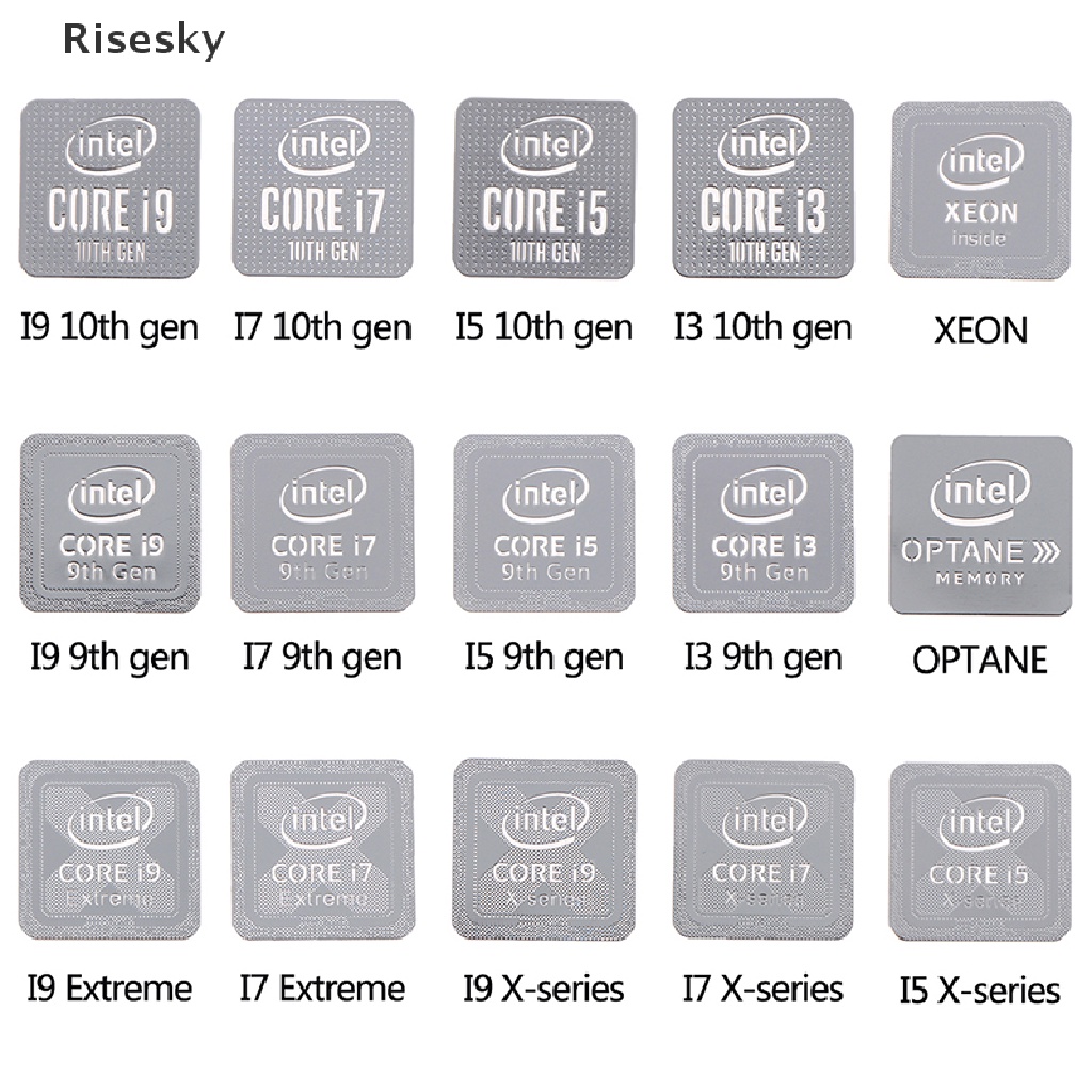 Miếng Dán Logo Bằng Kim Loại Cho Laptop Intel Core i9 i7 i5 i3 Thế Hệ Thứ 10