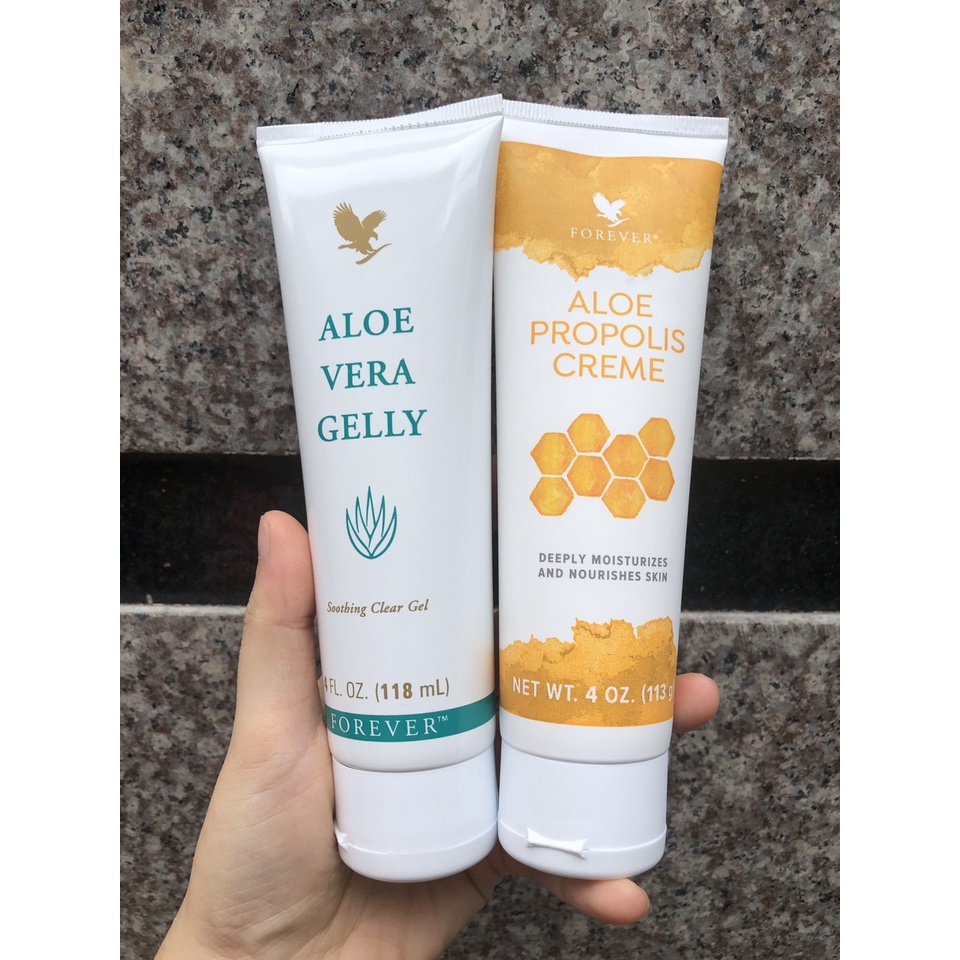 [FREE SHIP] Combo Aloe Vera Gelly + Kem giảm Mụn Thâm Aloe Propolis Creme