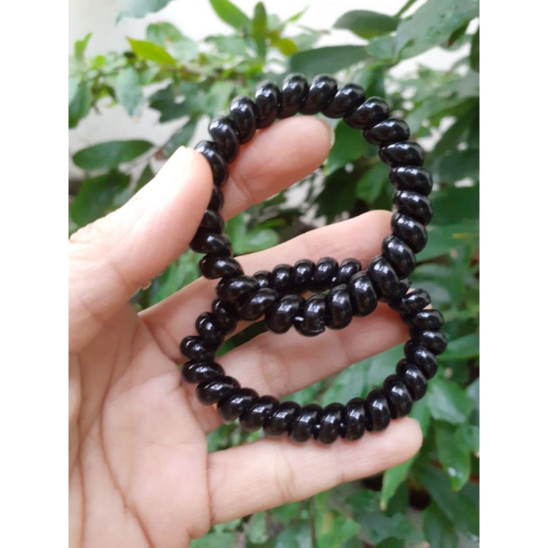 Sỉ 25 Cột tóc lò xo màu đen loại đẹp (Size to 5.5cm)