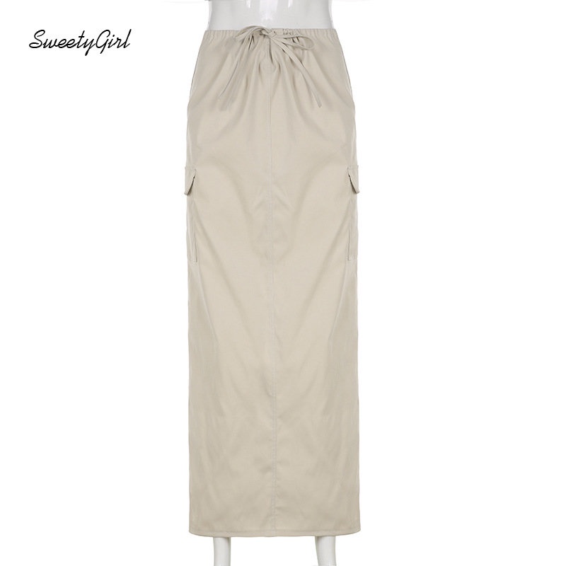 Đầm Maxi Lưng Thấp Màu Trơn Có Túi Thời Trang 2022 Quyến Rũ Cho Nữ