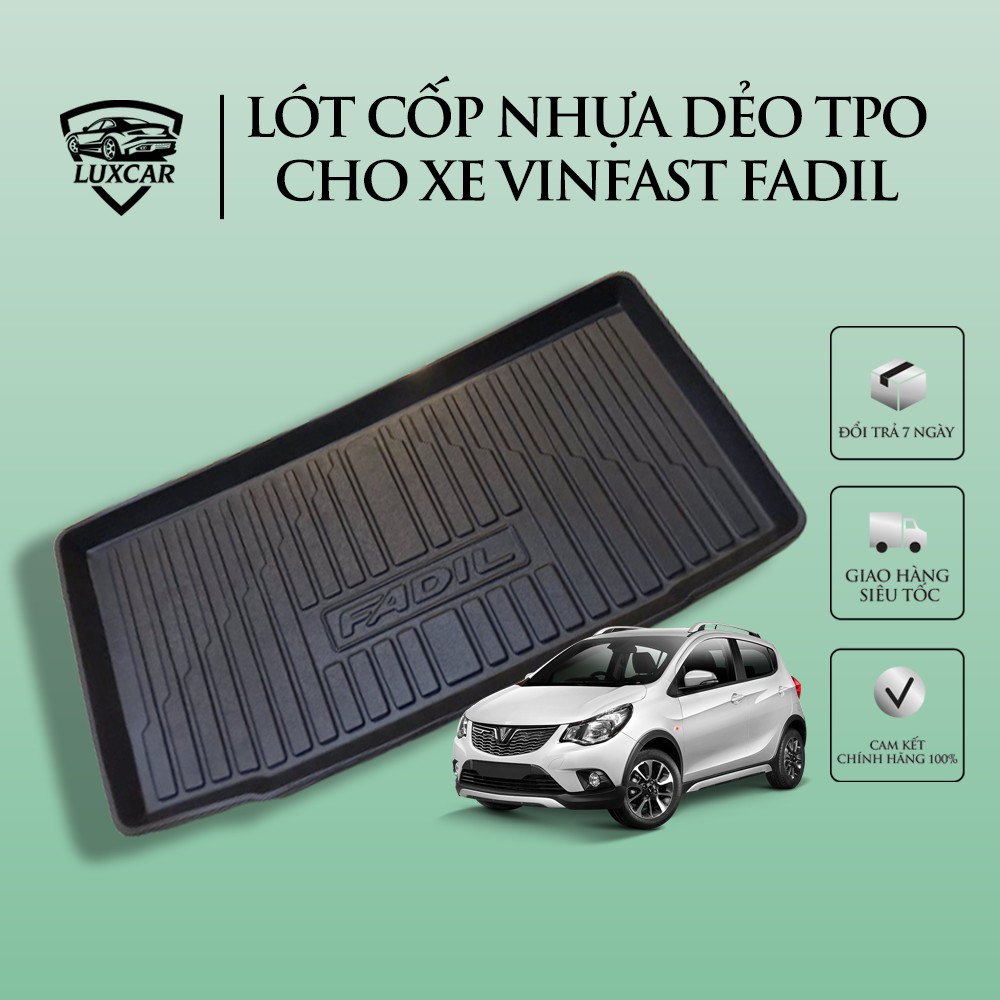 Lót cốp ô tô VINFAST FADIL, chất liệu nhựa dẻo TPO cao cấp LUXCAR