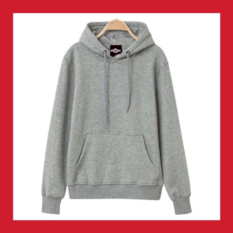 Áo Hoodie♥️FREESHIP♥️Nỉ trơn unisex Nam Nữ- Màu xám nhạt