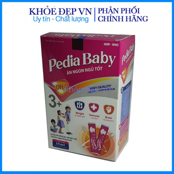 Siro Pedia Baby giúp bé ăn ngon, ngủ ngon, tiêu hóa tốt, tăng sức đề kháng – Hộp 20 ống