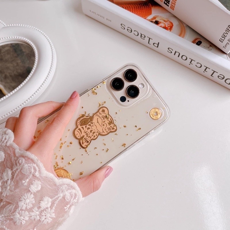 Ốp lưng Hổ thần tài, mèo thần tài cho iPhone X đến 13 Pro max 12 Pro max 12 Mini 11 Xs max may mắn bình an