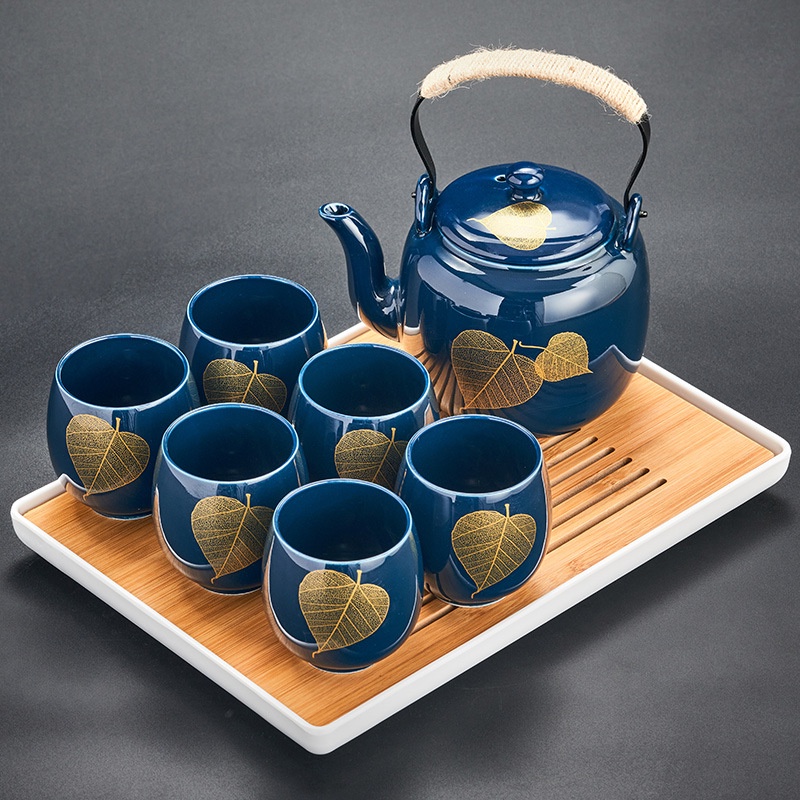 Bộ Ấm Trà Gốm Sứ Cổ Điển Cao Cấp - Kèm Hộp Qùa Tặng.