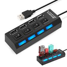 HUB Chia USB 4 Cổng - Có Công Tắc Và Có Đèn Led- Tốc Độ Cao - Tiện Dụng Và Chất Lượng