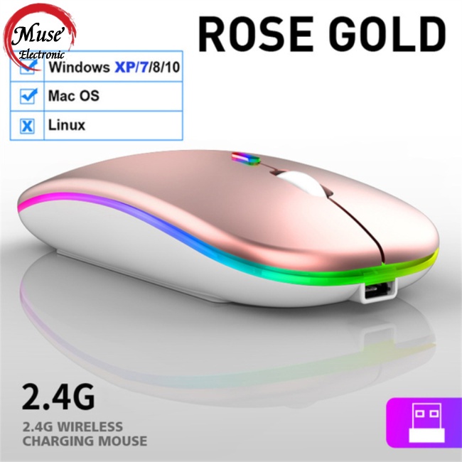 Chuột Bluetooth Không Dây 2.4g Có Đèn Nền Dùng Cho Laptop Ipad