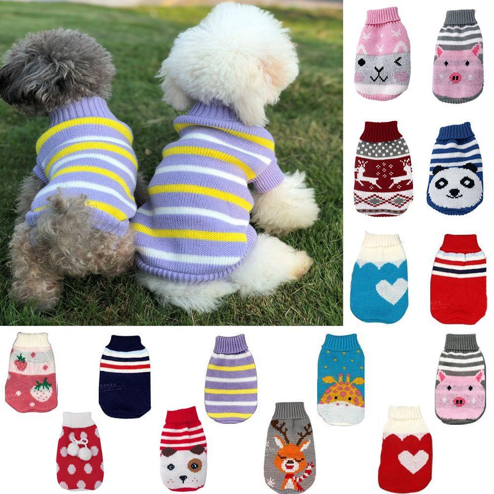 YOLA Áo Sweater Họa Tiết Hoạt Hình Yorkies Chihuahua Thời Trang Mùa Đông Cho Thú Cưng