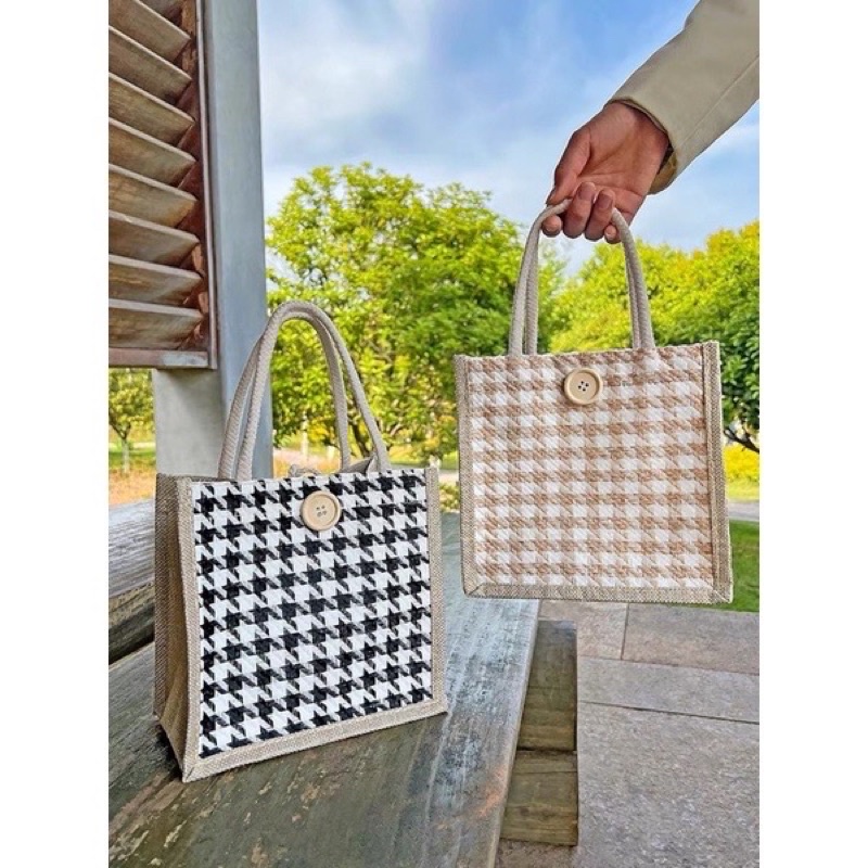 Túi Cói Tote Mini Nhiều Hình Phong Cách Vintage Tiện Dụng Siêu Đẹp