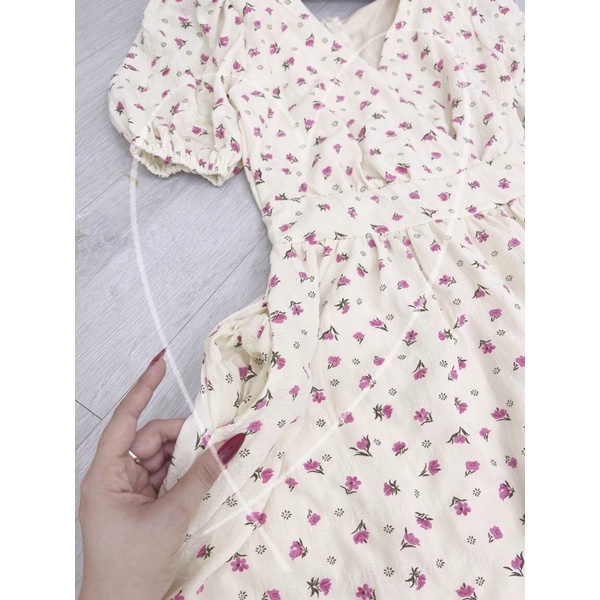 ĐẦM HOA XỐP VINGTAGE RETRO