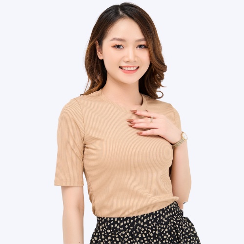 Áo thun nữ thu đông YODY cổ tròn tay lỡ vải Cotton nhung co giãn, form trẻ trung,, năng động, thanh lịch ATN4272