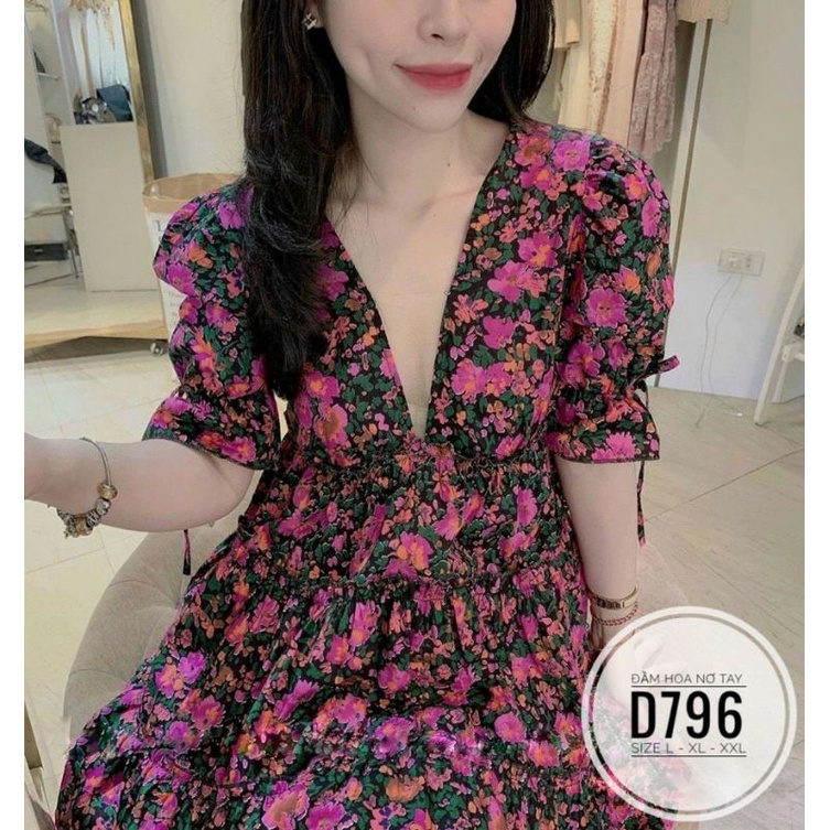 BIGSIZE ĐẦM HOA TAY NƠ 60-90KG