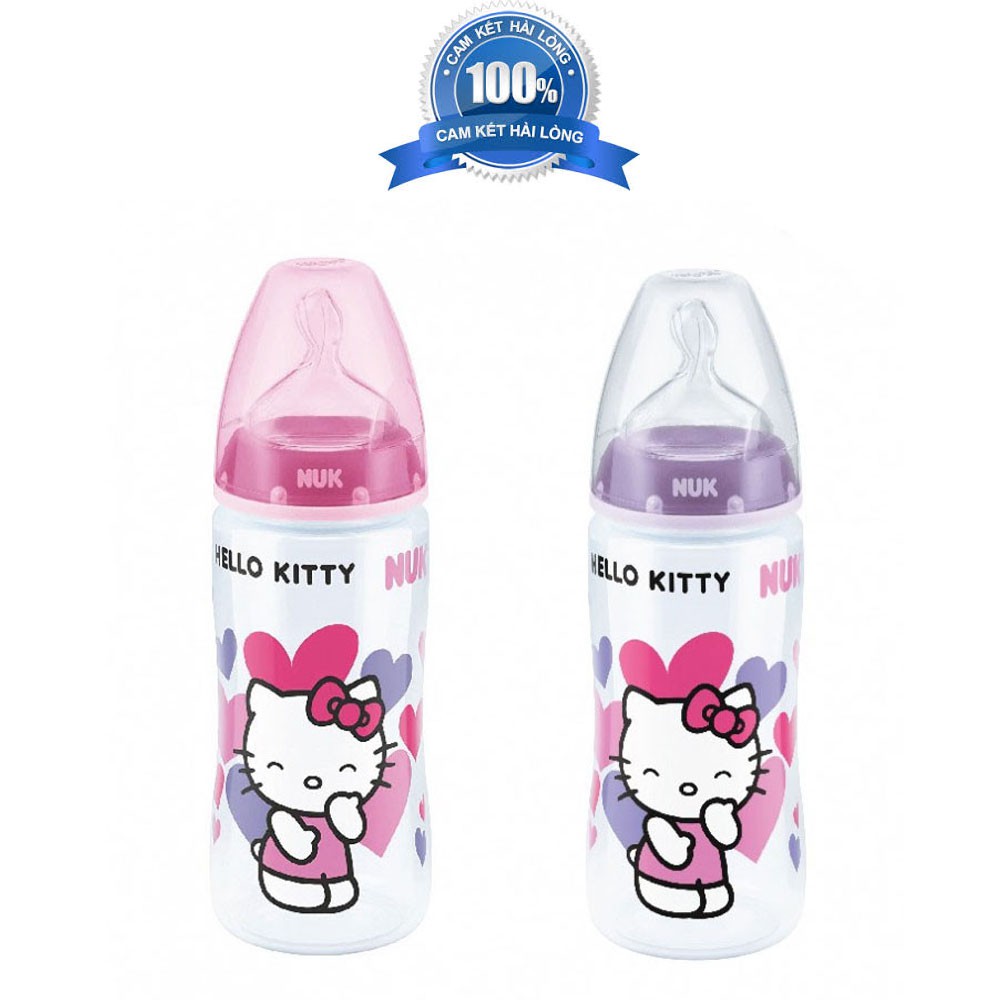 BÌNH SỮA NUK PREMIUM CHOICE+ NHỰA PP 300ML NÚM TI S1-M (HELLO KITTY)