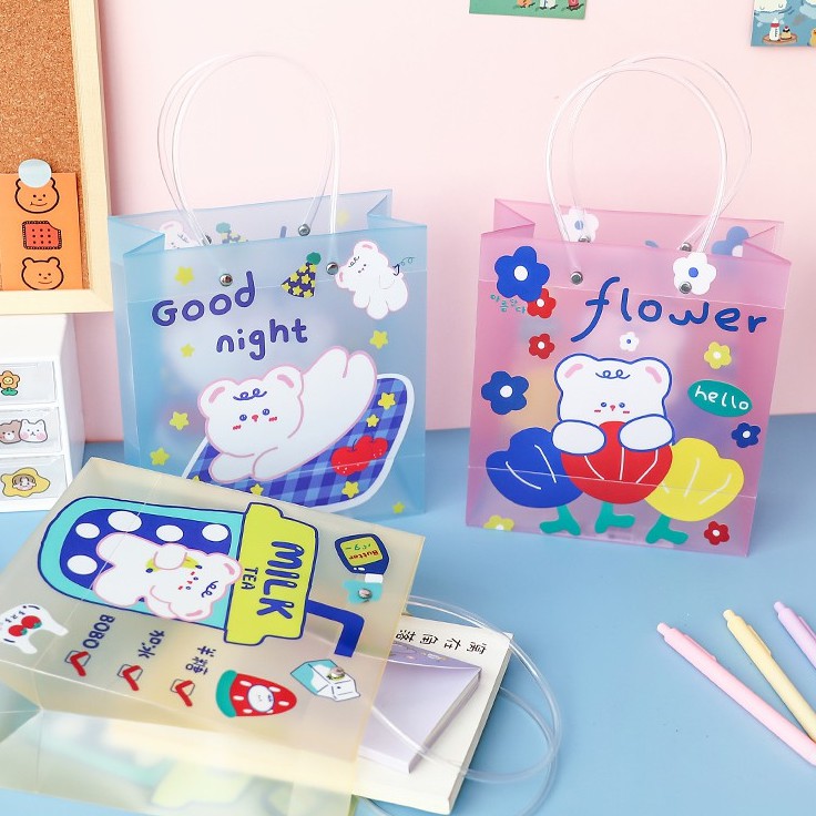 yoopin Túi Đựng Quà Sinh Nhật, Túi Quà Tặng,Túi đựng quà trong suốt in hình gấu bear dễ thương | BigBuy360 - bigbuy360.vn