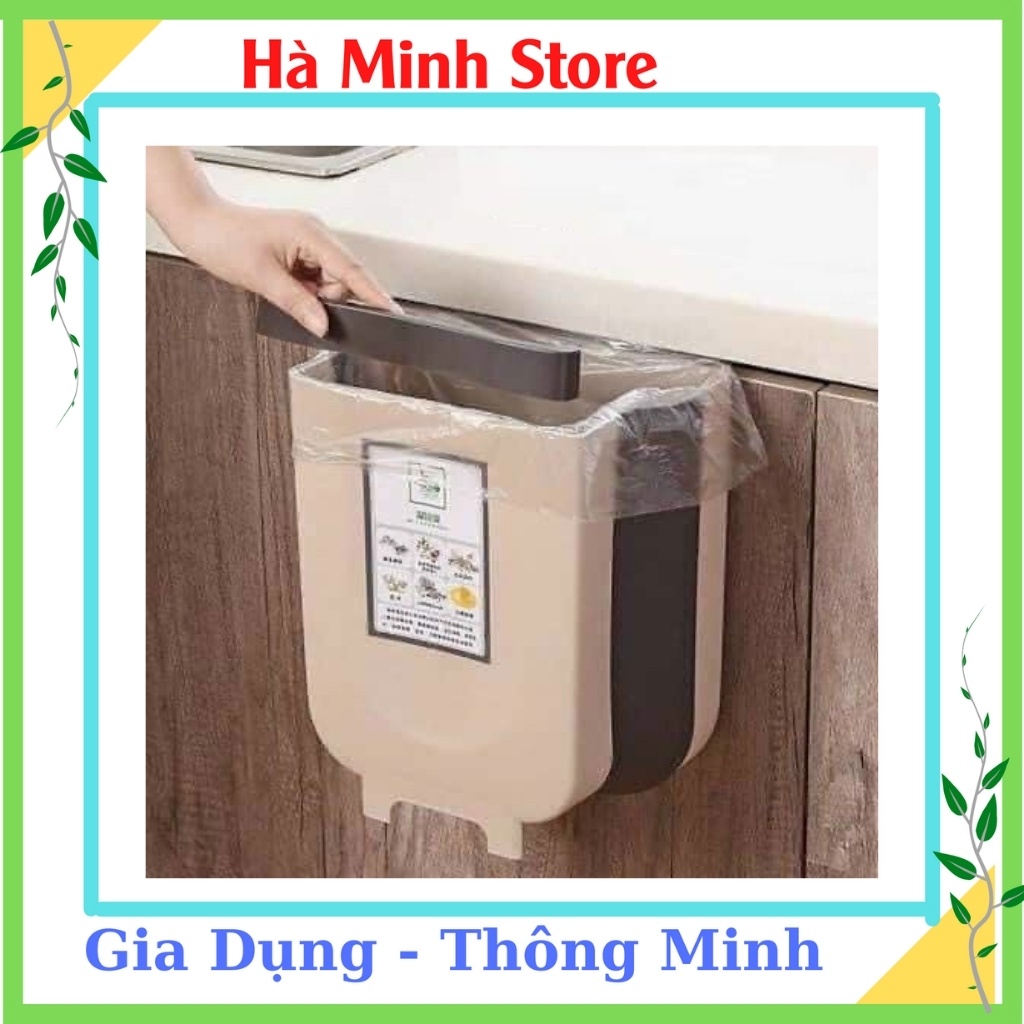 [Giá Hủy Diệt] Thùng Rác Gấp Gọn Thông Minh Có Móc Cài, Treo Đươc Mọi Nơi - Thùng Rác Treo Tủ Bếp Có Thanh Gạt Tiện Lợi