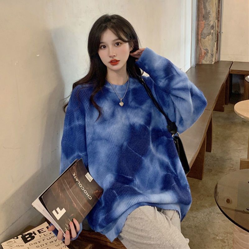 COZOK Áo sweater Tay Dài Nhuộm Màu Thời Trang Cho Nữ