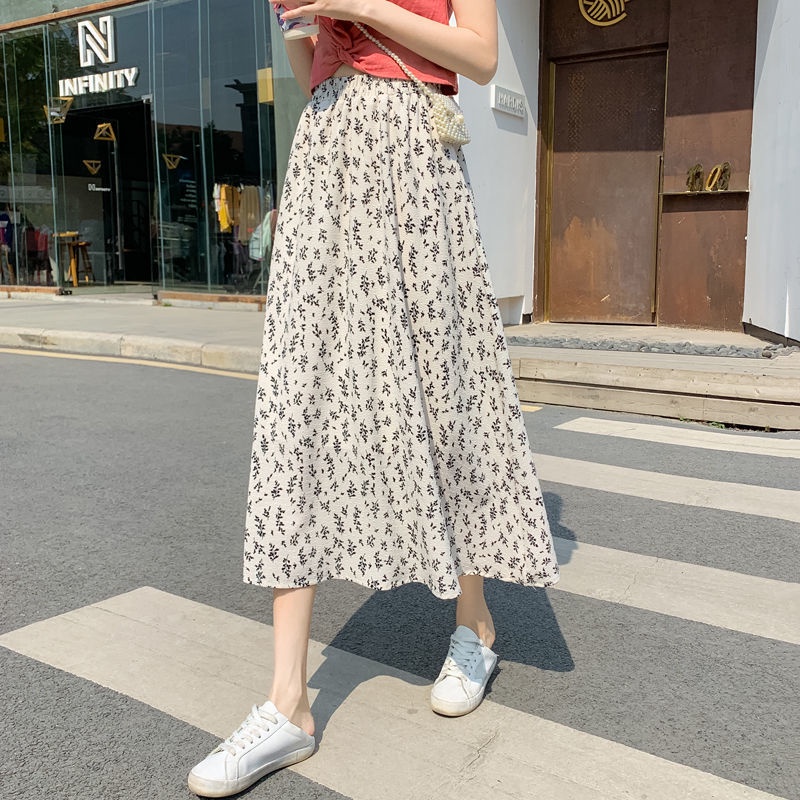 COZOK Chân Váy Hoa Lưng Cao Thời Trang Hàn Quốc Xinh Xắn