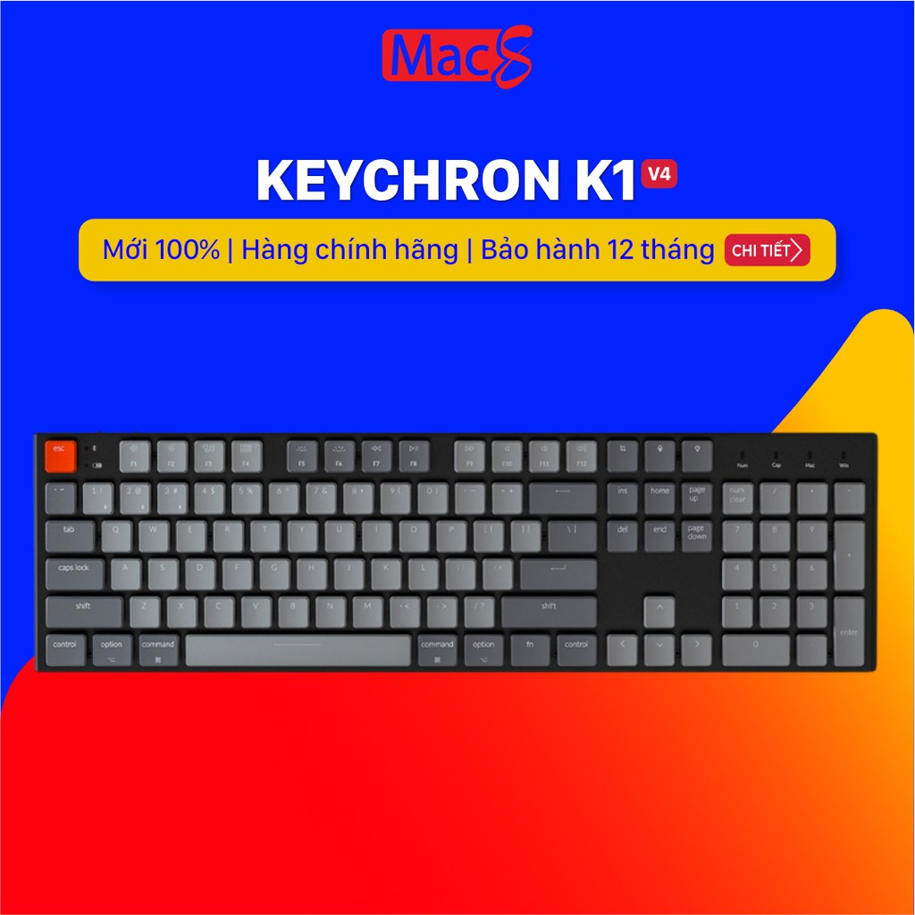 Bàn phím cơ Keychron K1 V4 bản nhôm (104 phím) LED RGB