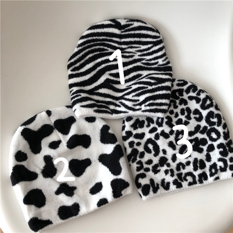 Black And White Pattern Knitted Hat Hip Hop Korea Simple Retro Casual