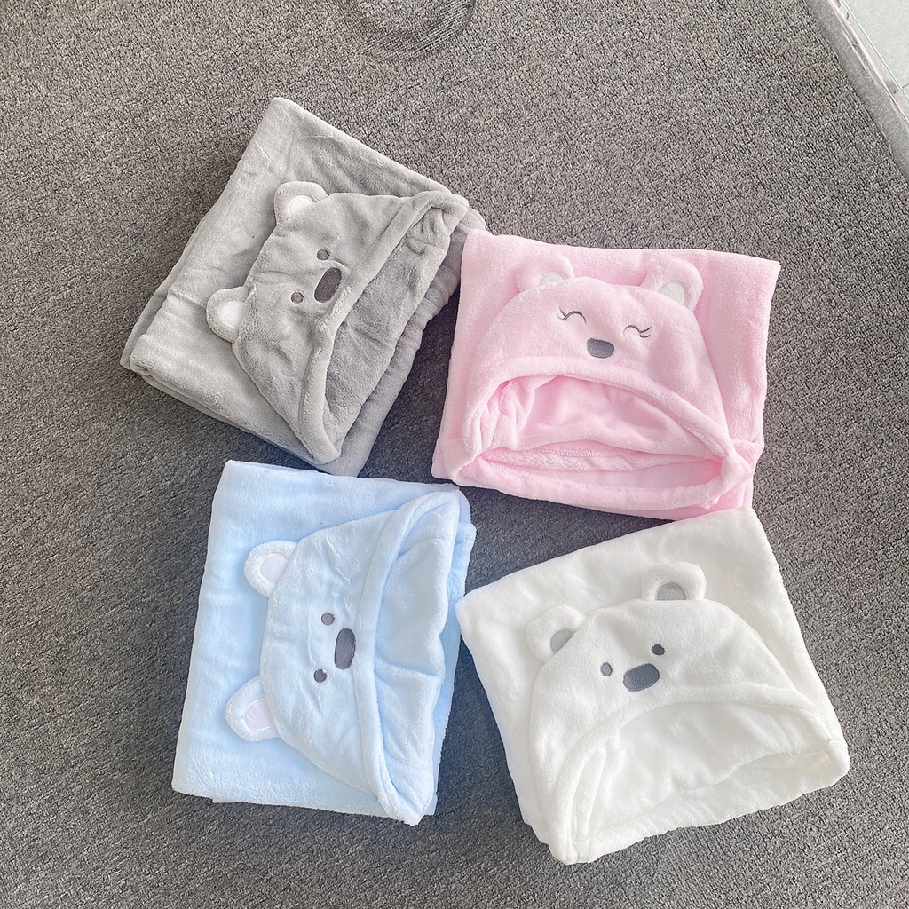 Chăn Ủ Có Mũ Minizone Hình Gấu Cho Bé Cực Đáng Yêu | Minizon Kids