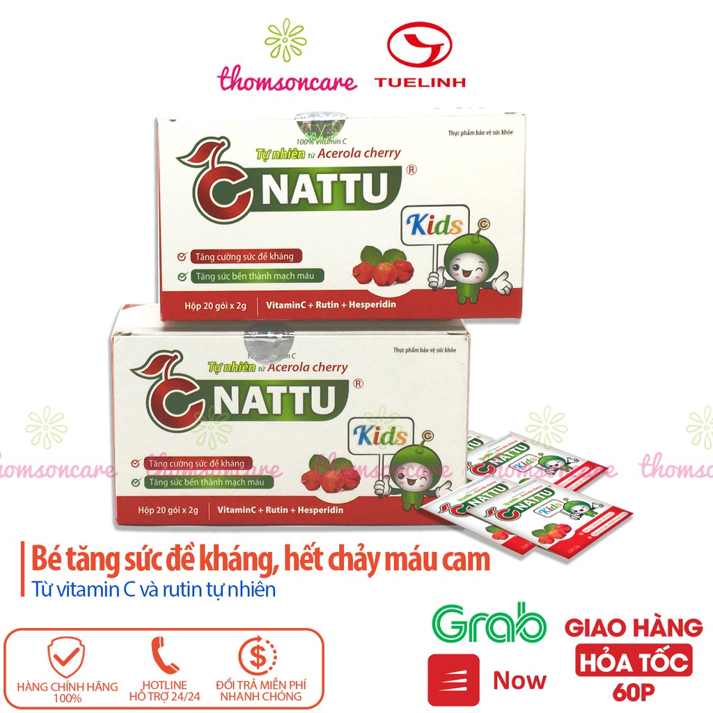 C Nattu kids - bổ sung vitamin C, tăng sức đề kháng cho bé của dược Tuệ Linh, giảm chảy máu cam cho trẻ