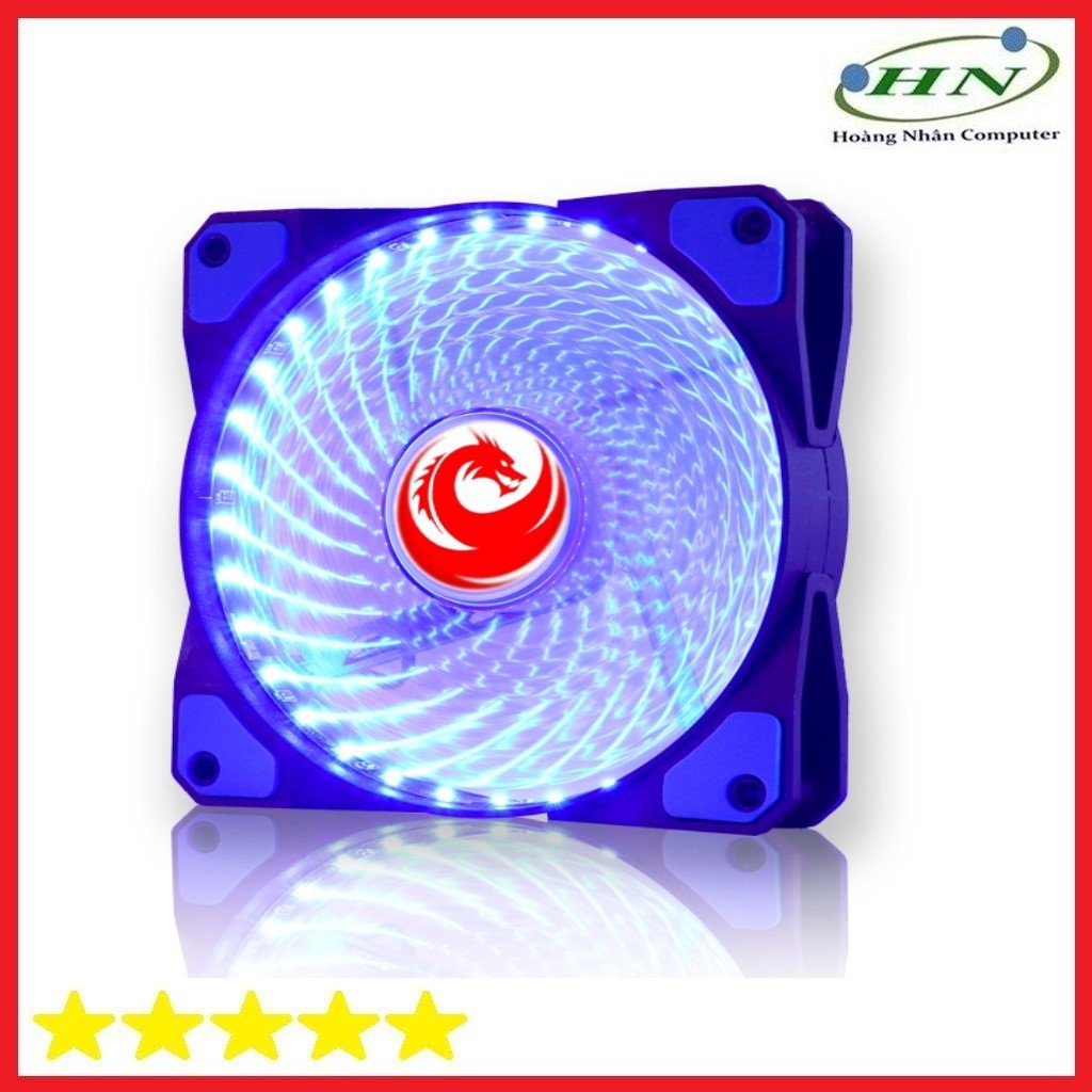 QUẠT TẢN NHIỆT LED 12CM RED DRAGON 33 bóng ( màu xanh )