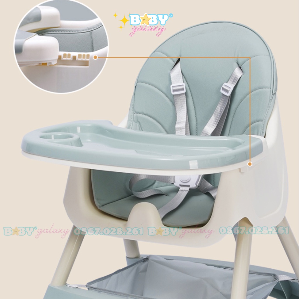 Ghế Ăn Dặm Gấp Gọn Cao Cấp Umoo, Ghế Đa Năng Cho Bé - Baby Galaxy Official