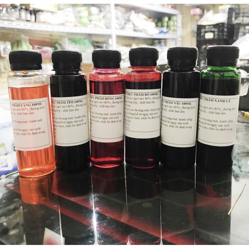 Màu Thực Phẩm - Tạo Màu Vàng, Đỏ, Xánh lá, Cam...Chai 100G