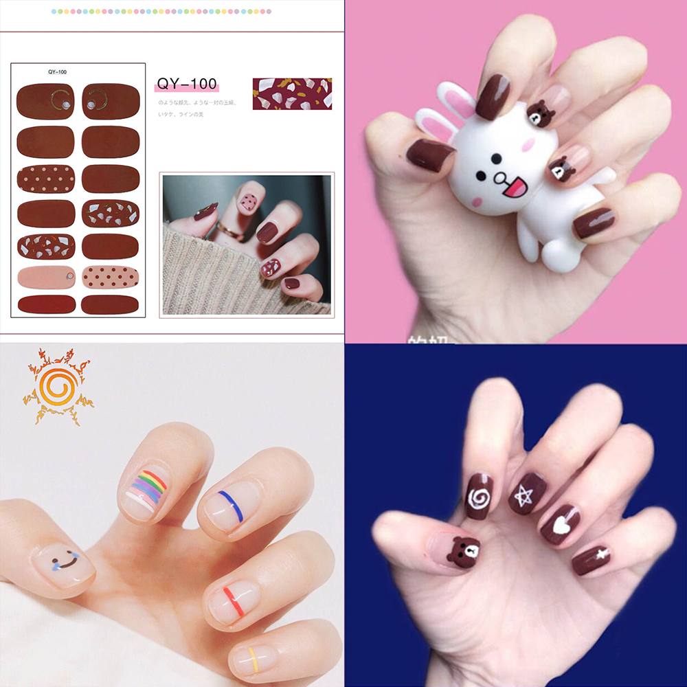 [Hàng mới về] Nhãn dán trang trí móng tay tự dính chống thấm nước lâu trôi kiểu Hàn xinh xắn hợp thời trang