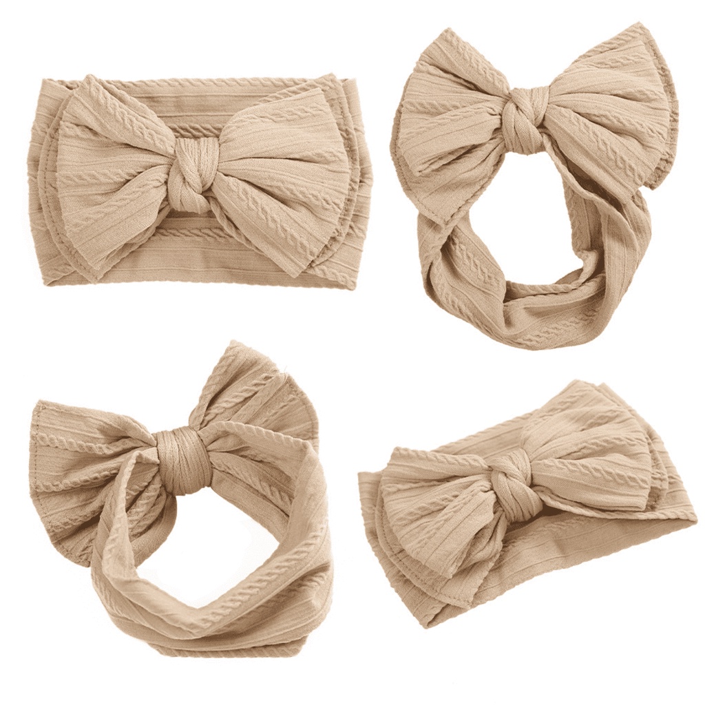 Băng Đô Nơ Bằng Vải Cho Bé Phong Cách Châu Âu