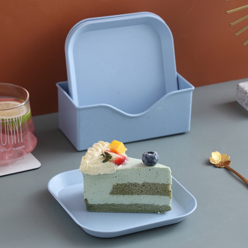 Bộ 7 Tô Vuông Bằng Rơm Lúa Mì Có Thể Tái Sử Dụng Kèm Giá Đỡ