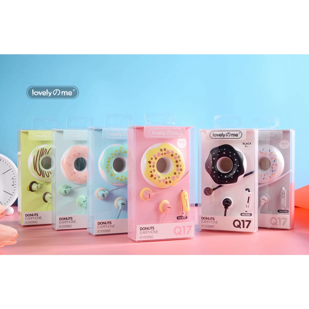 Tai nghe nhét tai có dây hình bánh kém siêu đẹp, tai nghe có mic kèm hộp đựng dễ thương nghe siêu hay - BH 12T - Q17