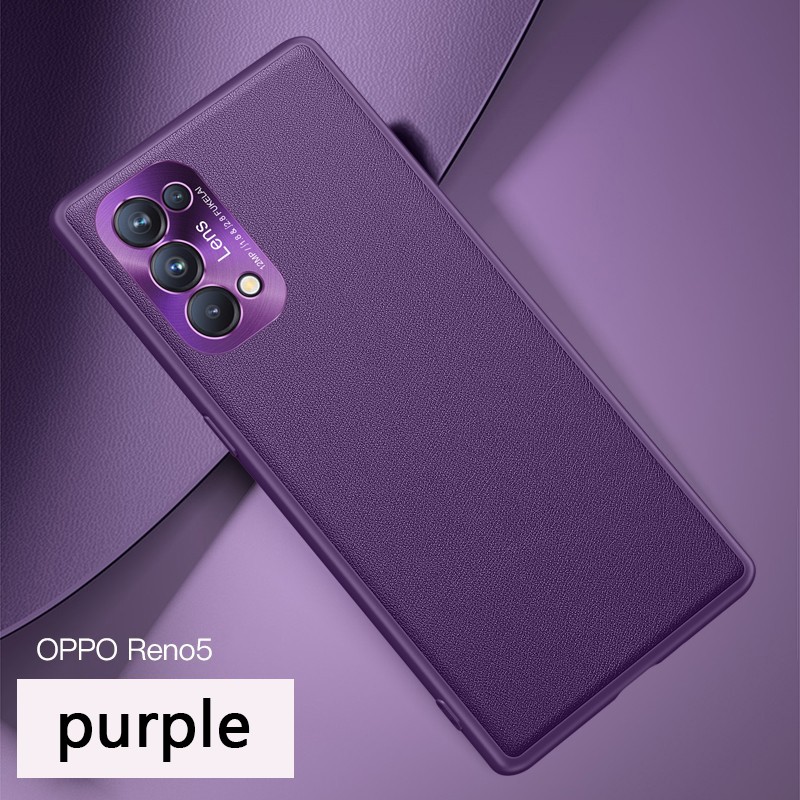 Ốp Điện Thoại Da PU Mềm Bảo Vệ Máy Ảnh Cho Oppo Reno5  Reno5 Pro