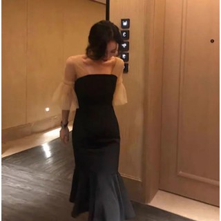 Váy Nữ Ôm Body, Đầm Nữ Đuôi Cá Tay Lưới, Đầm Dự Tiệc Trang Trọng Moda.H