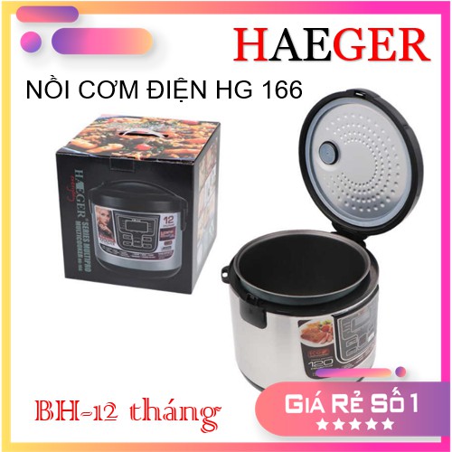 NỒI CƠM ĐIỆN THÔNG MINH HAEGER HÀNG CHẤT LƯỢNG CAO đây là sản phẩm hoàn hảo cho bữa sáng, bữa trưa hoặc bữa tối-HG-166